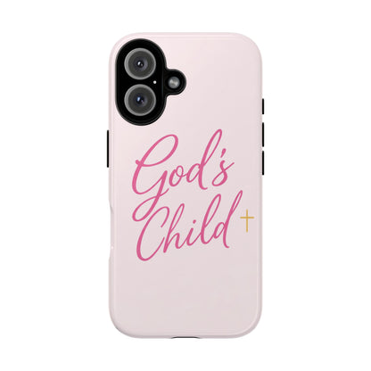 Gods Child Phone Case Christian Pink Aesthetic Tough iPhone Case