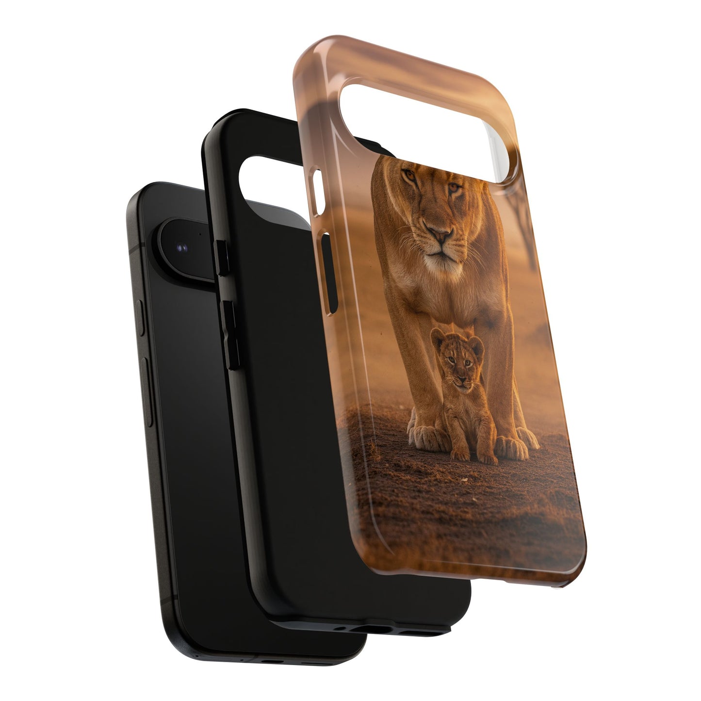 Lioness & Cub Phone Case | Safari Wildlife Tough Case for iPhone & Samsung