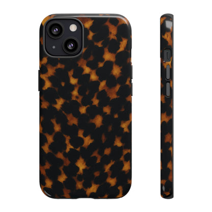 Tortoiseshell Pattern Tough Phone Case | Classic Leopard-Style Protective Cover
