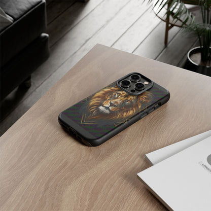 Majestic Lion Phone Case – Black Gold Luxury Lion Art Tough Protective Case