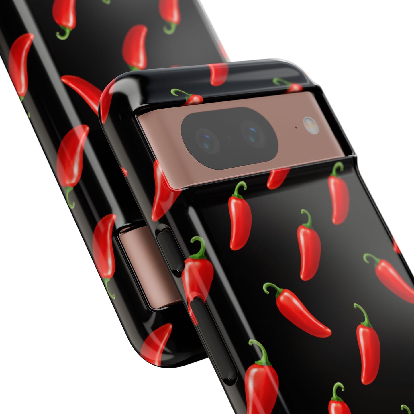 Spicy Chili Pepper Phone Case – Black Cute Hot Pepper Tough Cover for Iphone, Samsung Galaxy and Pixel