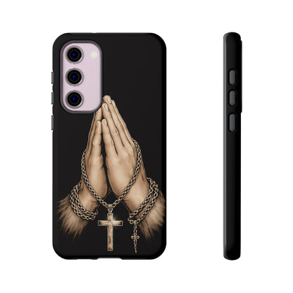 Praying Hands Cross Phone Case – Christian Faith Scripture Cover