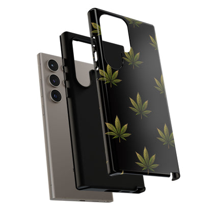 Cannabis Leaf Phone Case Green Weed Leaf Pattern Tough Protective Cover