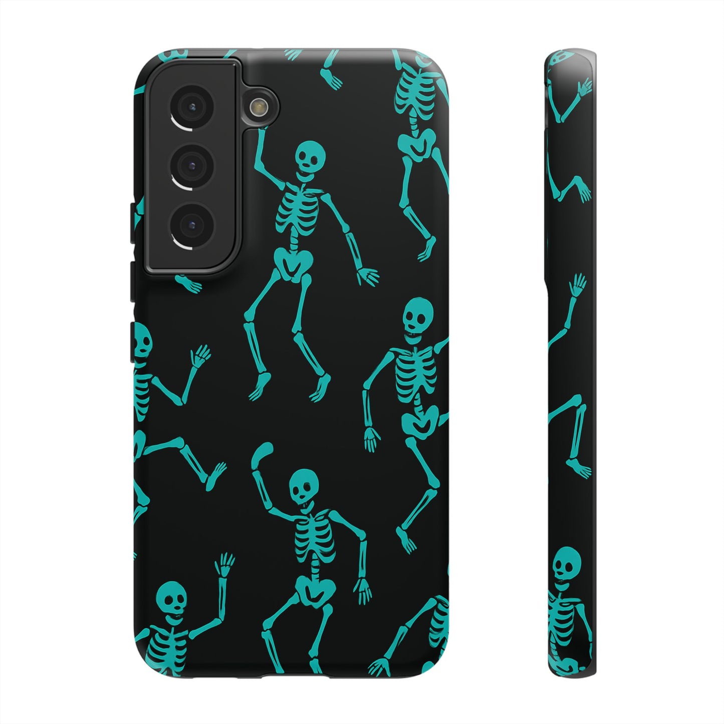 Dancing Teal Skeletons Phone Case | Tough Protective Case for Iphone, Samsung Galaxy and Pixel