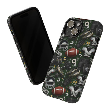 Football Pattern Phone Case – Sports Fan Tough Protective Game Day Case