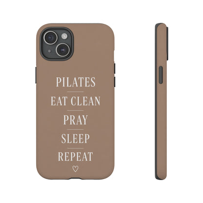 Pilates Phone Case | Eat Clean Pray Sleep Repeat Aesthetic | Wellness Girl Gift