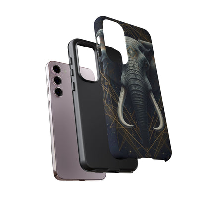 Elephant Mandala Phone Case – Black and Gold Spiritual Elephant Tough Protective Case