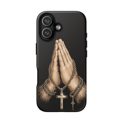 Praying Hands Cross Phone Case – Christian Faith Scripture Cover