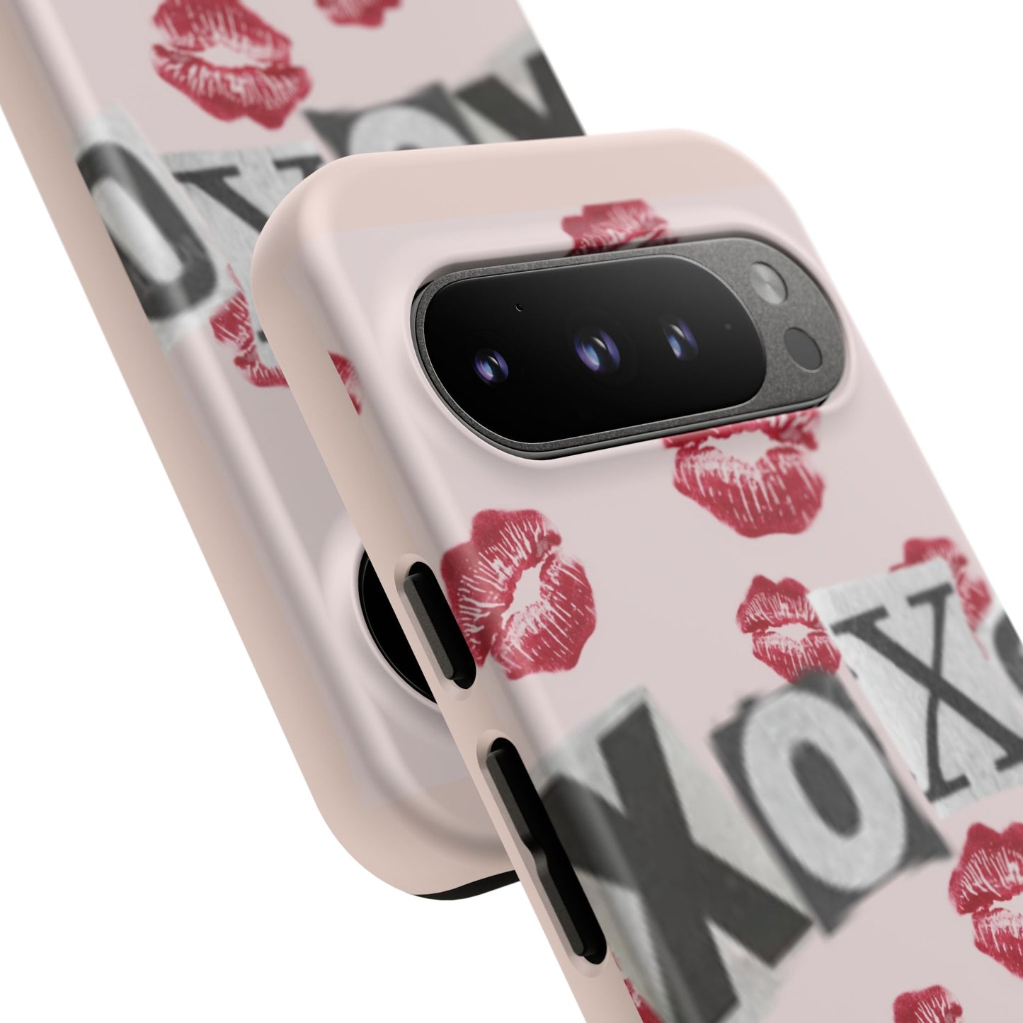 XOXO Kiss Print Phone Case | Coquette Valentine Aesthetic | Cute Pink Lipstick Kiss Tough Case for iPhone & Samsung
