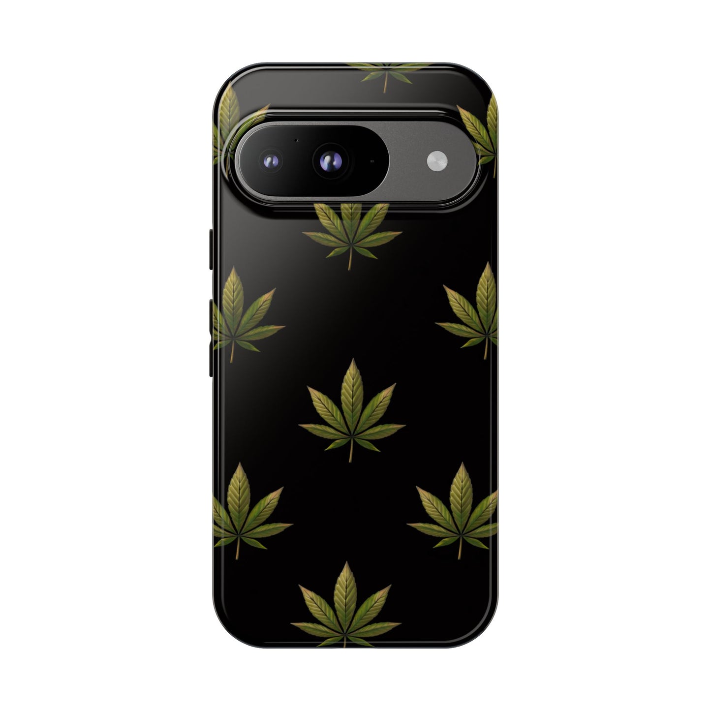 Cannabis Leaf Phone Case Green Weed Leaf Pattern Tough Protective Cover