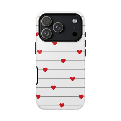 Red Heart Stripe iPhone Case | Tough Shockproof Love Aesthetic Cover