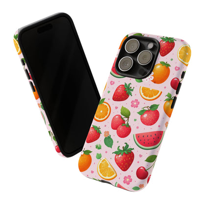 Fruit Phone Case – Tough Shockproof, Strawberry Cherry Citrus Summer Design for Iphone, Samsung Galaxy and Pixel
