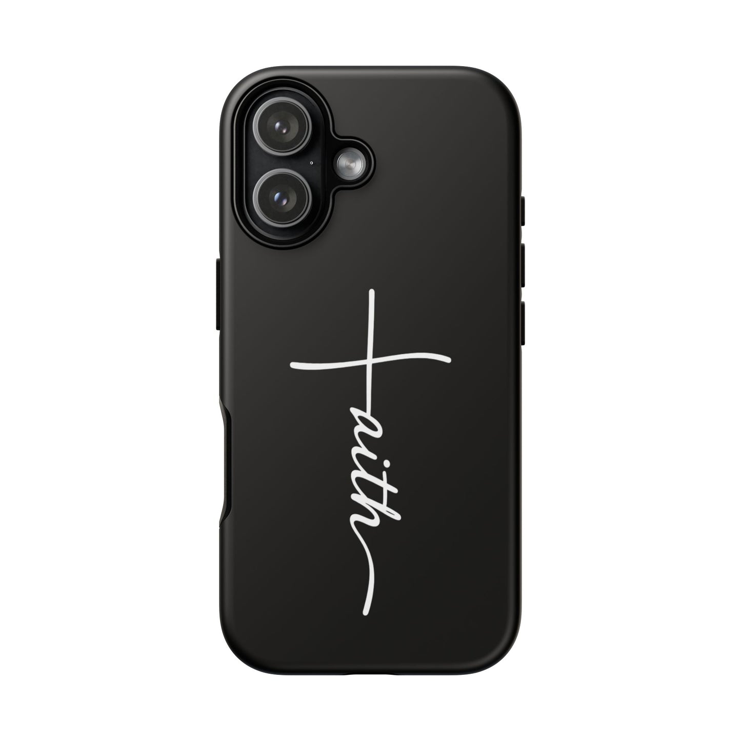 Faith Cross Phone Case, Christian Aesthetic Minimalist Black Matte Case, Religious Gift iPhone Samsung Cover