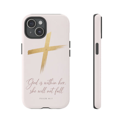 Psalm 46:5 God Is Within Her Christian Cross Phone Case Faith Gift