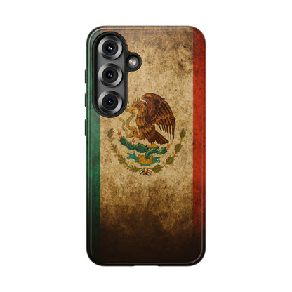 Vintage Mexico Flag Phone Case – Mexican Pride Grunge Flag Aesthetic Tough Case