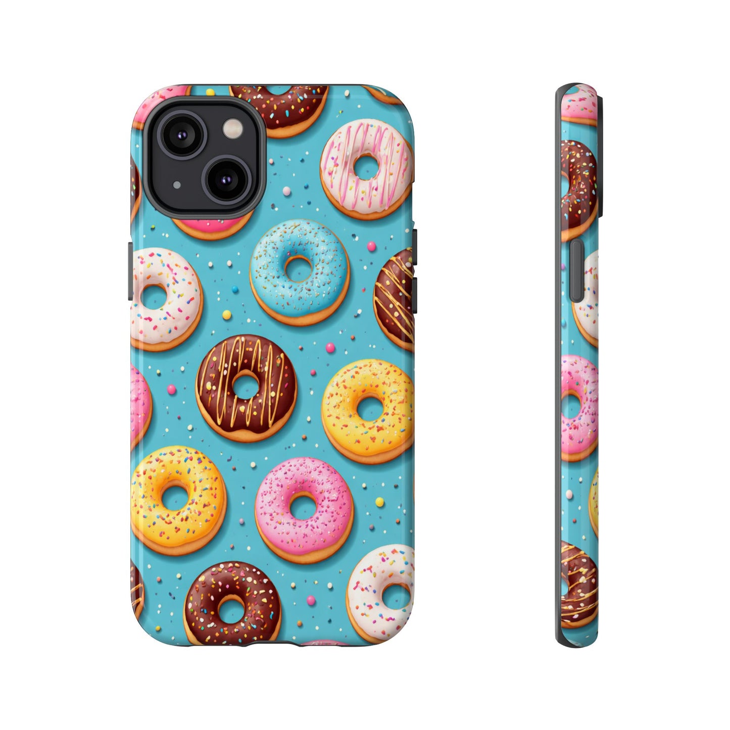 Cute Donut Pattern Phone Case – Colorful Sprinkles Dessert Design for Iphone, Samsung Galaxy and Pixel