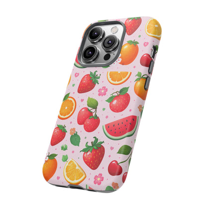Fruit Phone Case – Tough Shockproof, Strawberry Cherry Citrus Summer Design for Iphone, Samsung Galaxy and Pixel