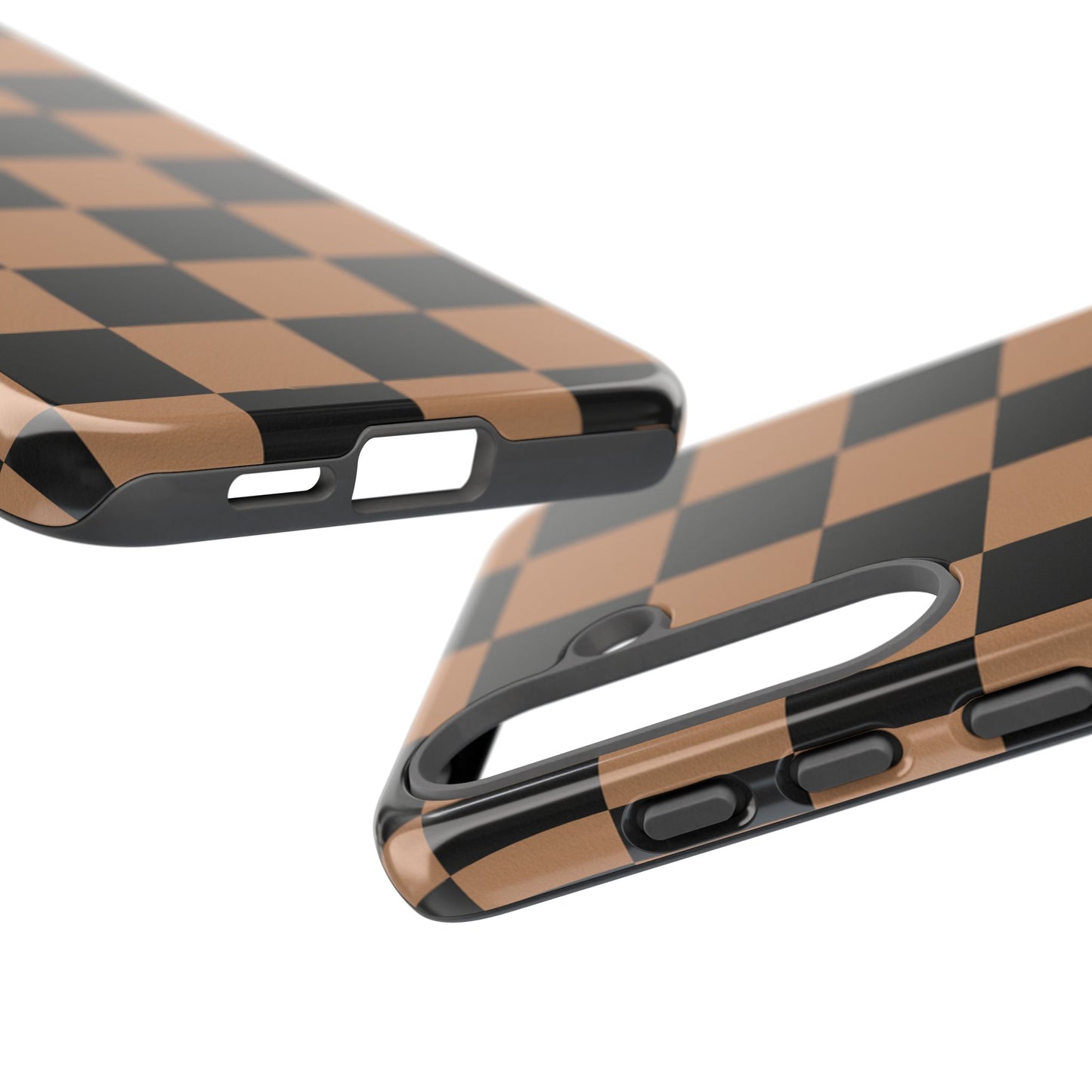 Brown Checkerboard Phone Case | Aesthetic Tough Protective Case