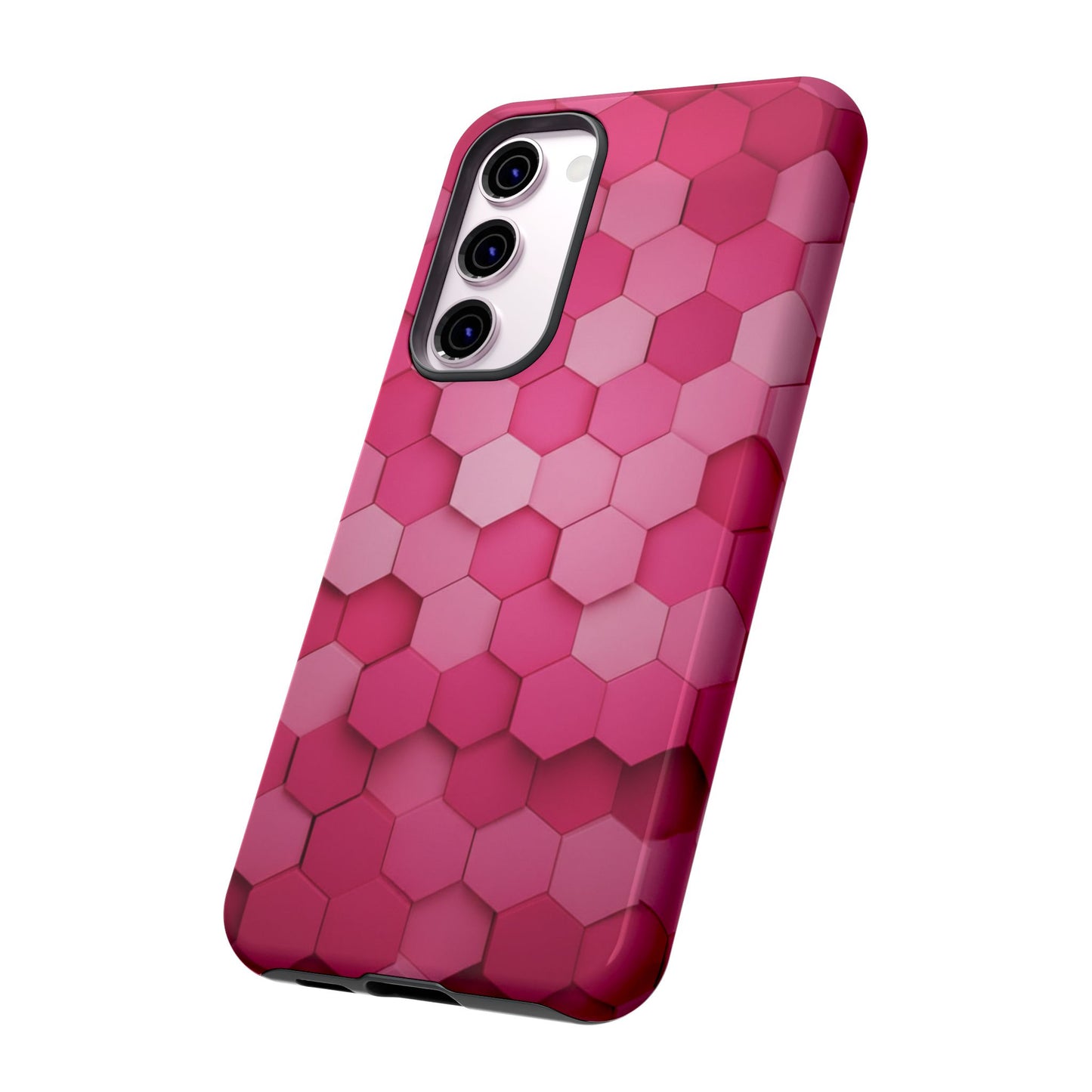 Hot Pink Hexagon Phone Case | Honeycomb Geometric Aesthetic | Cute Pink iPhone & Samsung Tough Protective Case