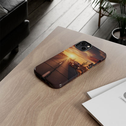 Route 66 Sunset Desert Highway Phone Case – Road Trip Travel Aesthetic Tough Case