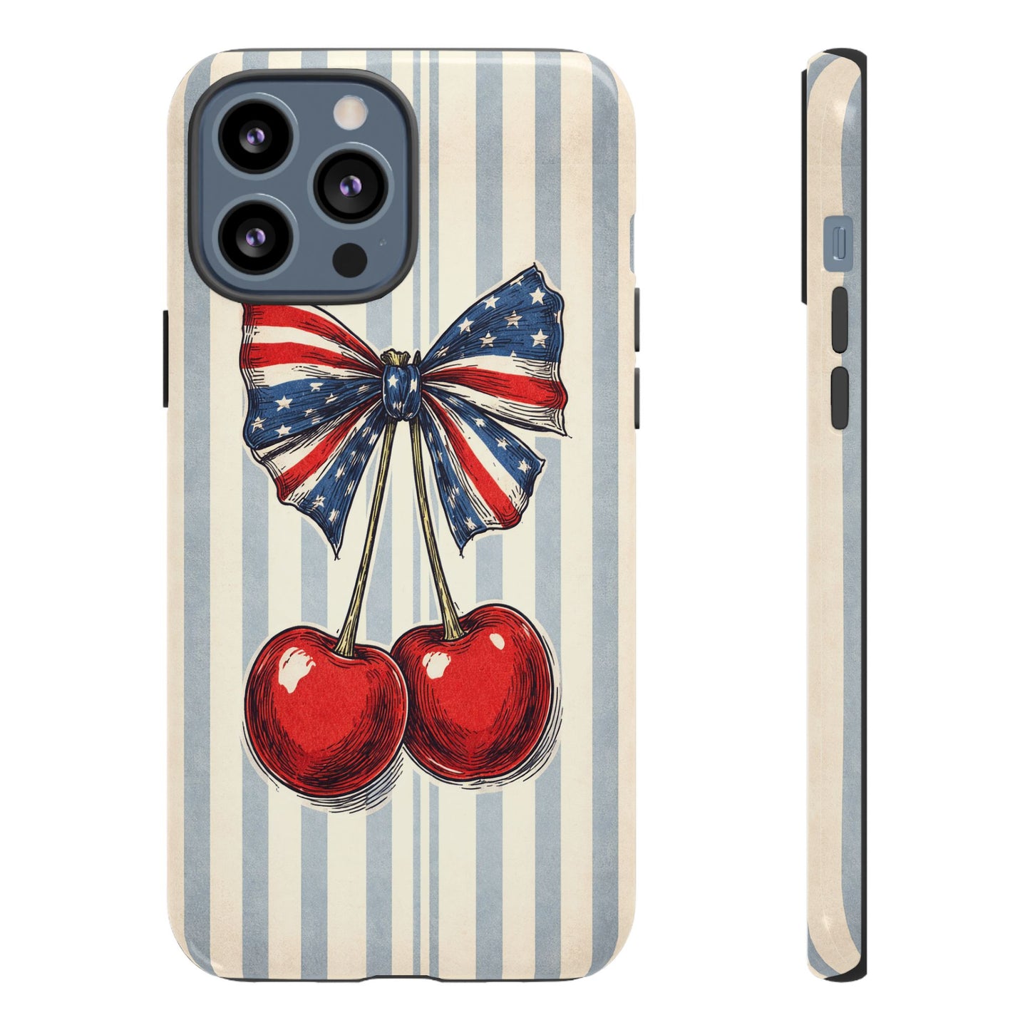 Patriotic Cherry Phone Case Americana Coquette Aesthetic iPhone Samsung