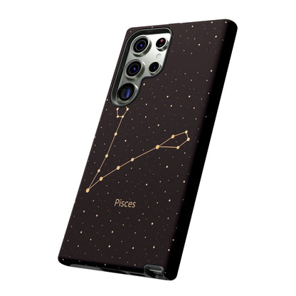 Pisces Zodiac Constellation Phone Case – Luxe Gold Celestial Cover