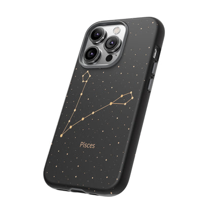 Pisces Zodiac Constellation Phone Case – Luxe Gold Celestial Cover