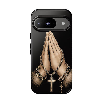 Praying Hands Cross Phone Case – Christian Faith Scripture Cover