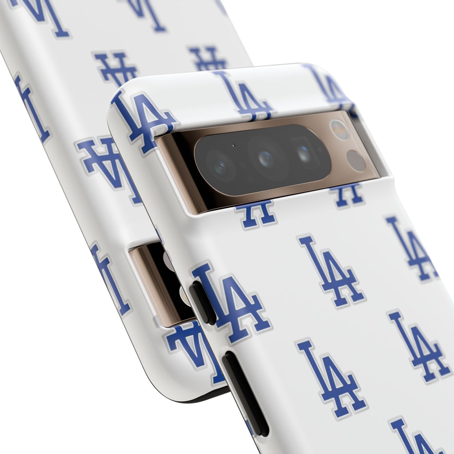 Blue LA Monogram Pattern Phone Case | Minimal Baseball Inspired Tough Cover