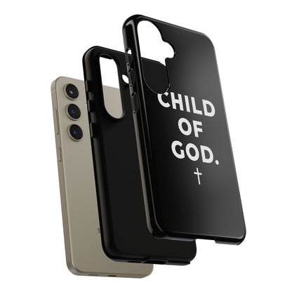 Child of God Phone Case Christian Black Aesthetic Cross Tough Cover