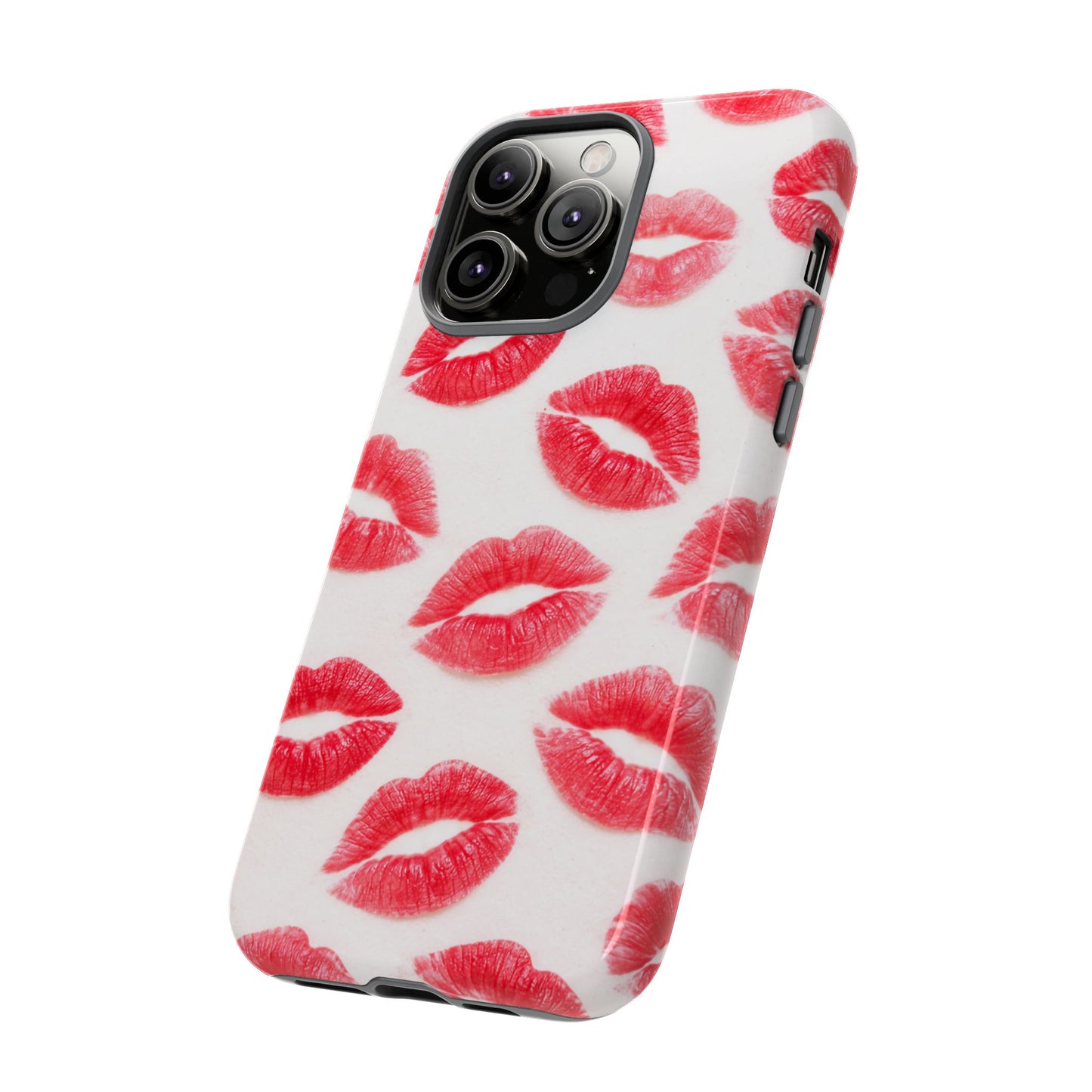 Red Lipstick Kiss Phone Case – Sexy Lip Print Pattern Tough Protective Cover