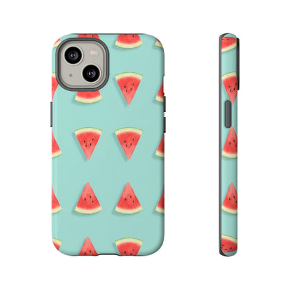 Watermelon Phone Case – Pastel Blue Summer Fruit Tough Case (iPhone, Samsung, Pixel)