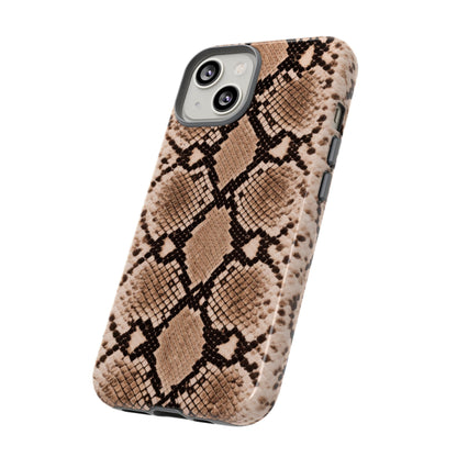 Snake Print Phone Case – Brown Python Pattern Slim Protective Cover for Iphone, Samsung Galaxy and Pixel