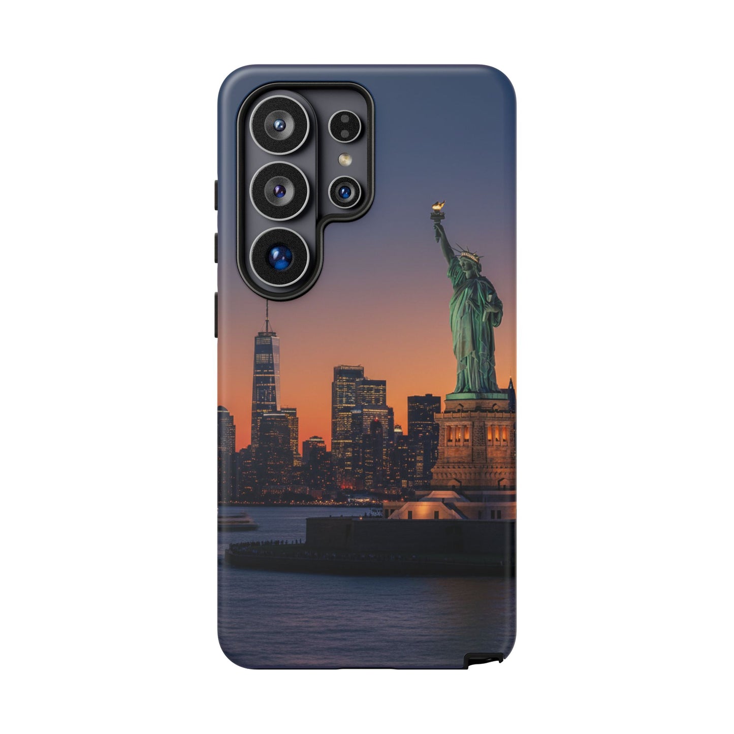 Statue of Liberty Sunset Phone Case – New York City Skyline Travel Aesthetic Tough Case