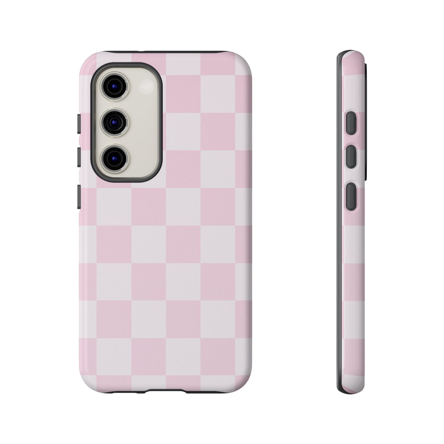 Pink Checkerboard Phone Case | Aesthetic Tough Protective Case