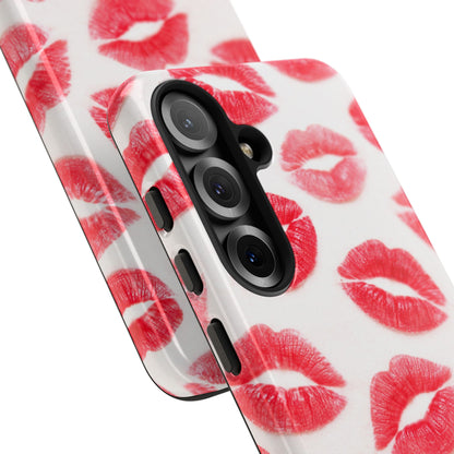 Red Lipstick Kiss Phone Case – Sexy Lip Print Pattern Tough Protective Cover