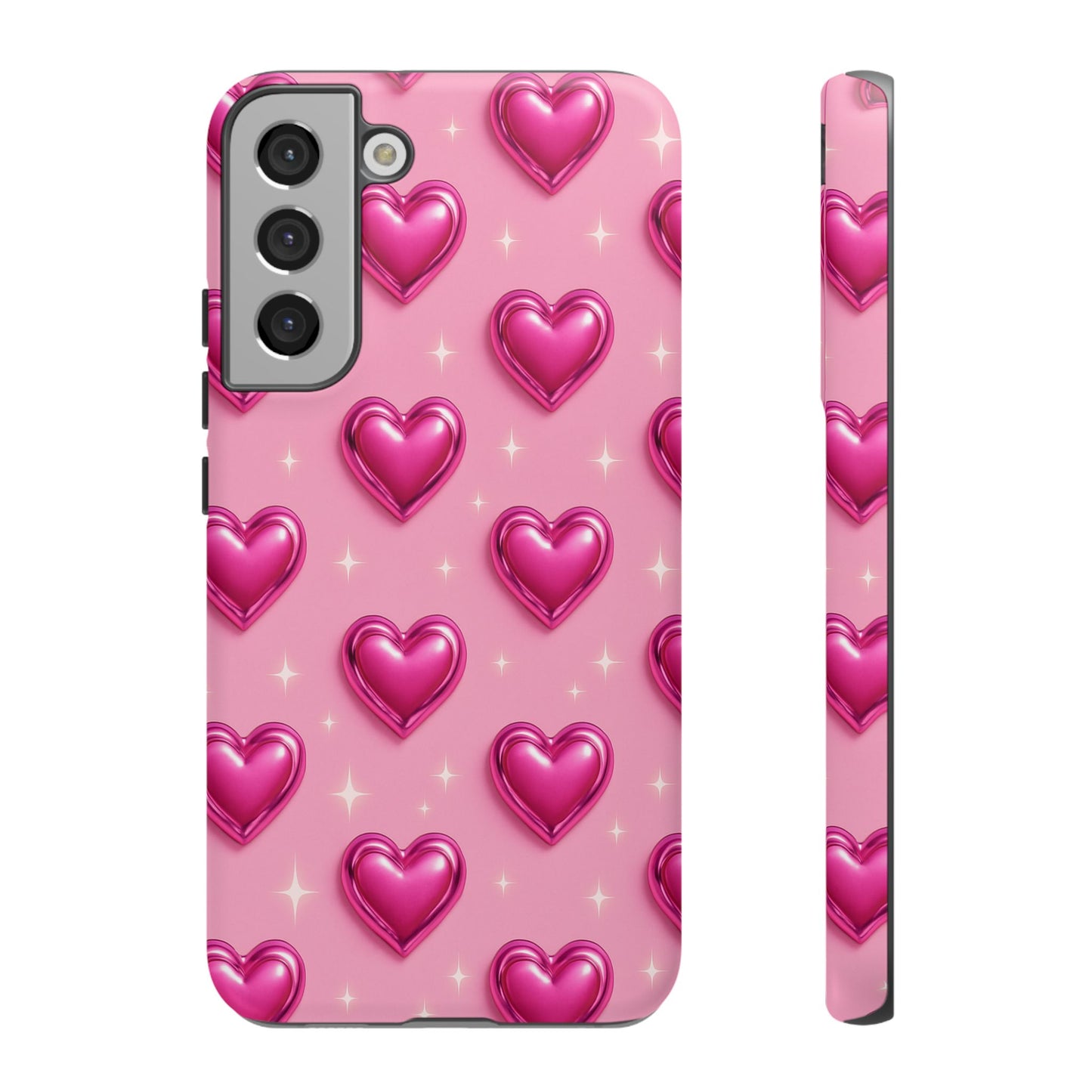Pink Heart Pattern Phone Case | Tough Protective Case for Iphone, Samsung Galaxy and Pixel