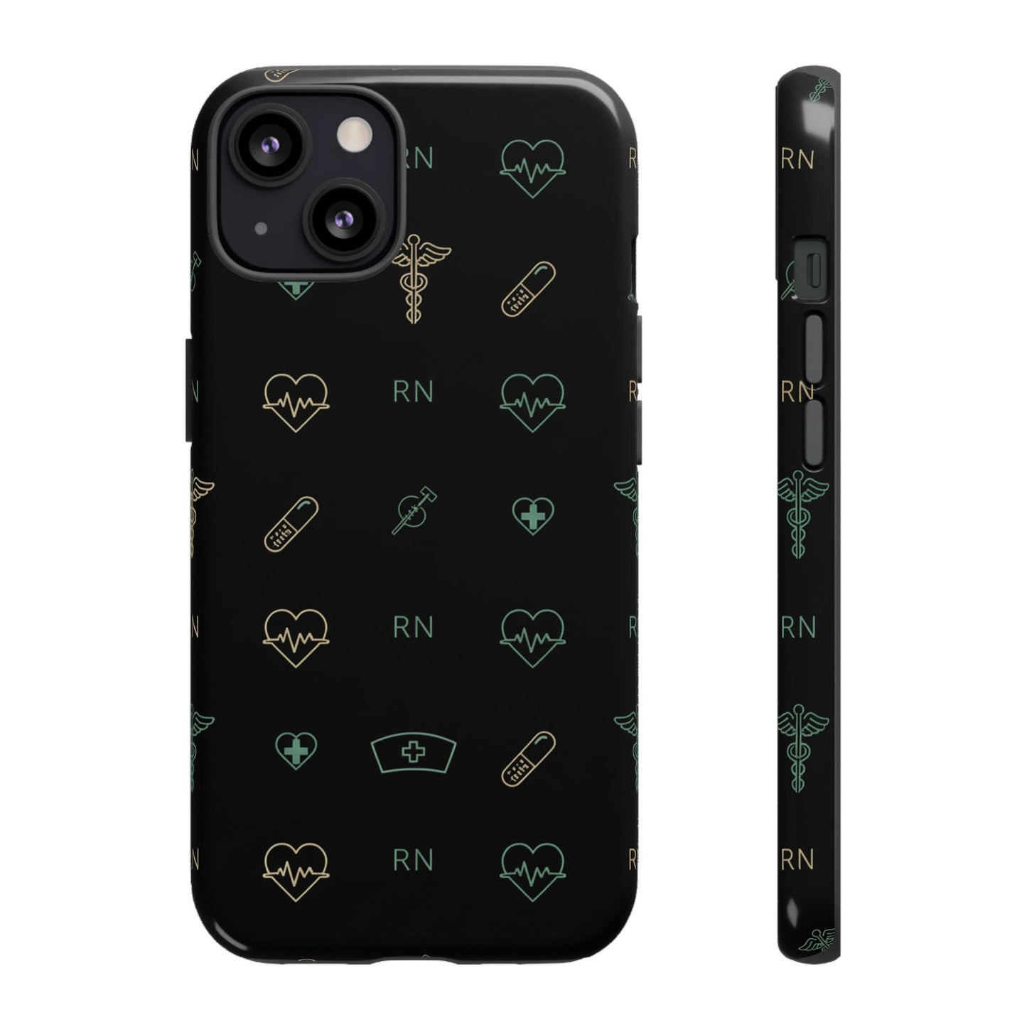 RN Nurse Phone Case – Minimal Medical Icon Pattern Healthcare Worker Tough Case