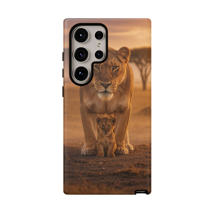 Lioness & Cub Phone Case | Safari Wildlife Tough Case for iPhone & Samsung