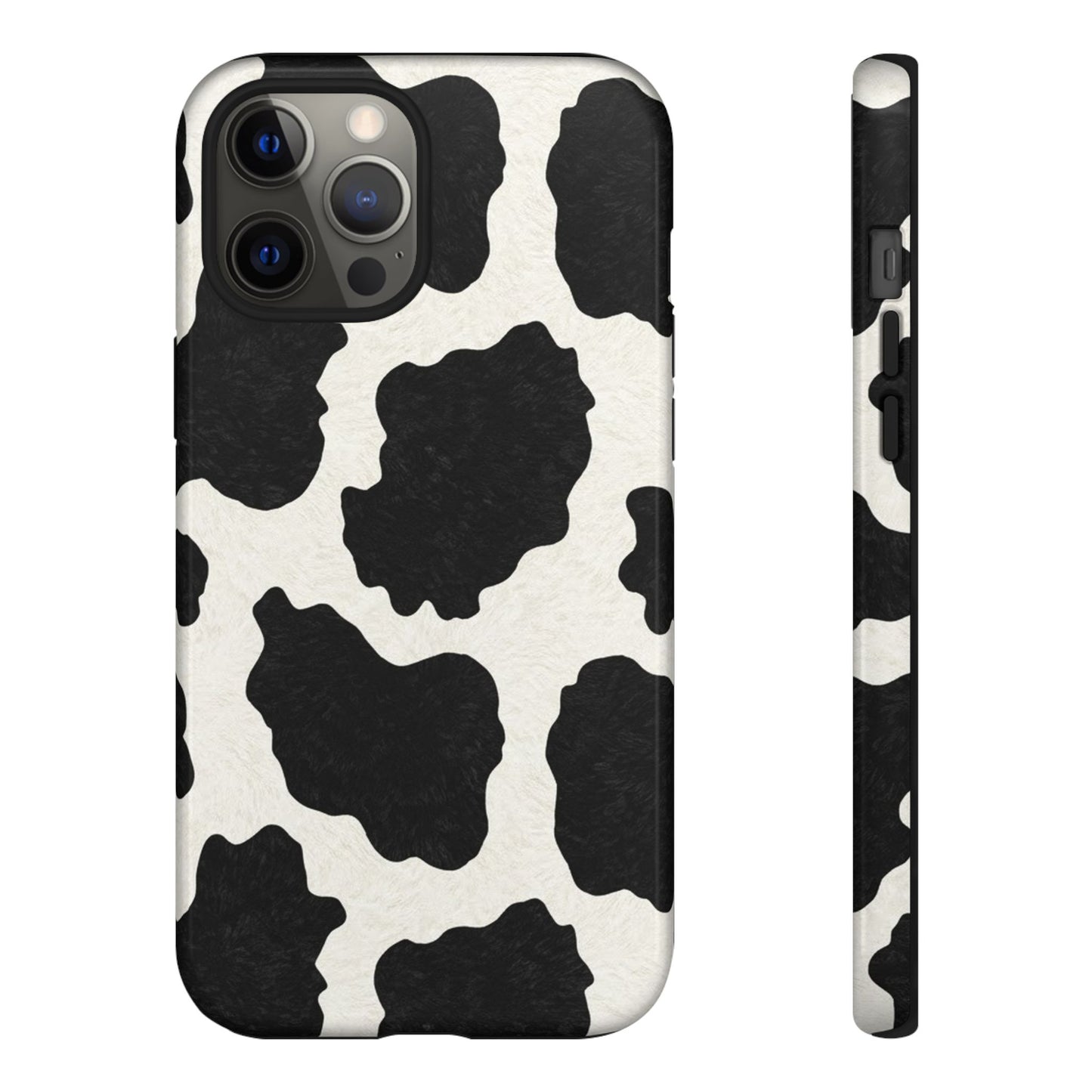 Black & White Cow Print Phone Case | Western Aesthetic iPhone & Samsung Tough Case