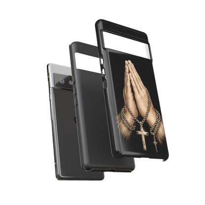 Praying Hands Cross Phone Case – Christian Faith Scripture Cover