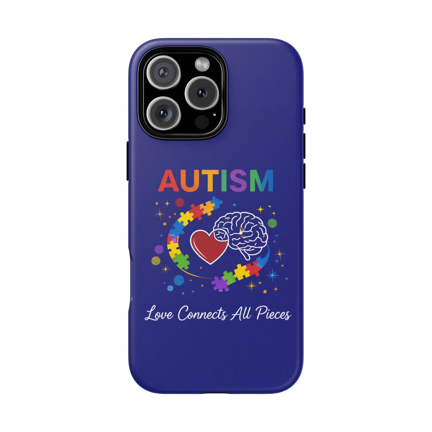 Autism Awareness Tough Case – "Love Connects All Pieces" Phone Case for Iphone, Samsung Galaxy and Pixel