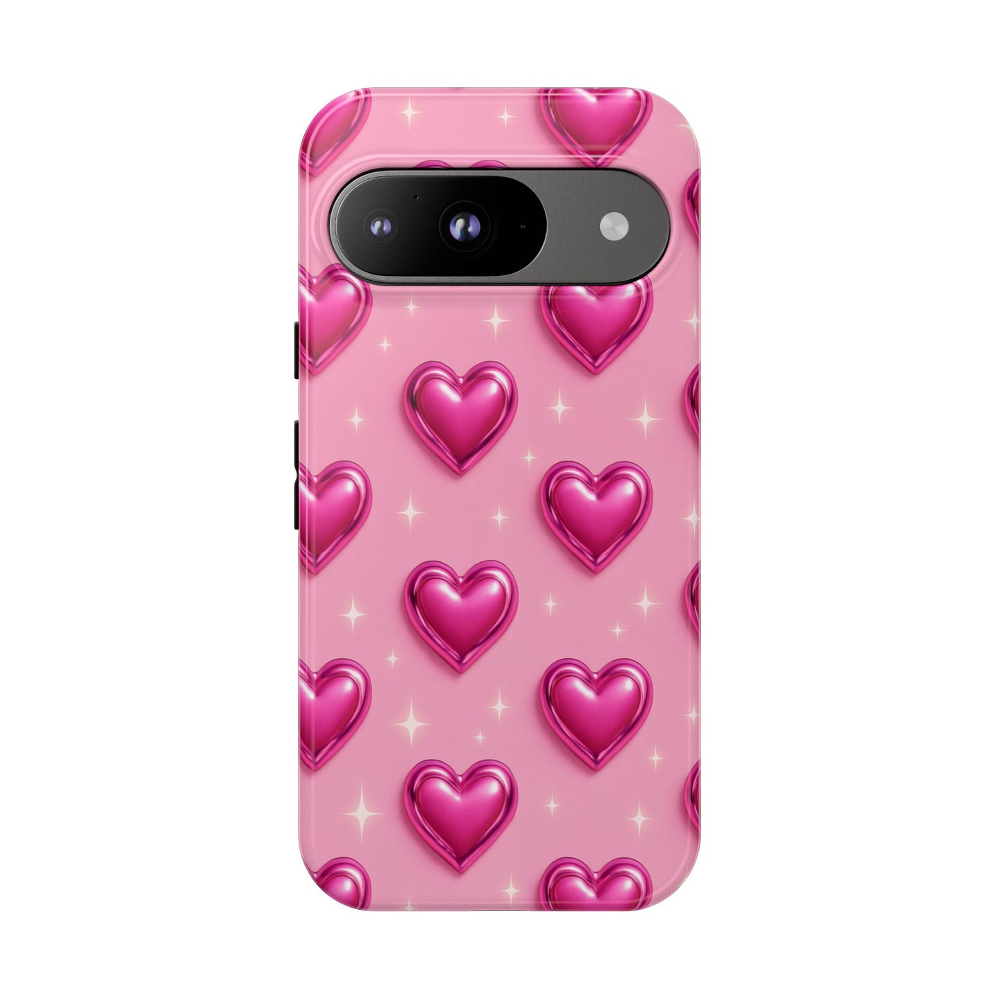 Pink Heart Pattern Phone Case | Tough Protective Case for Iphone, Samsung Galaxy and Pixel