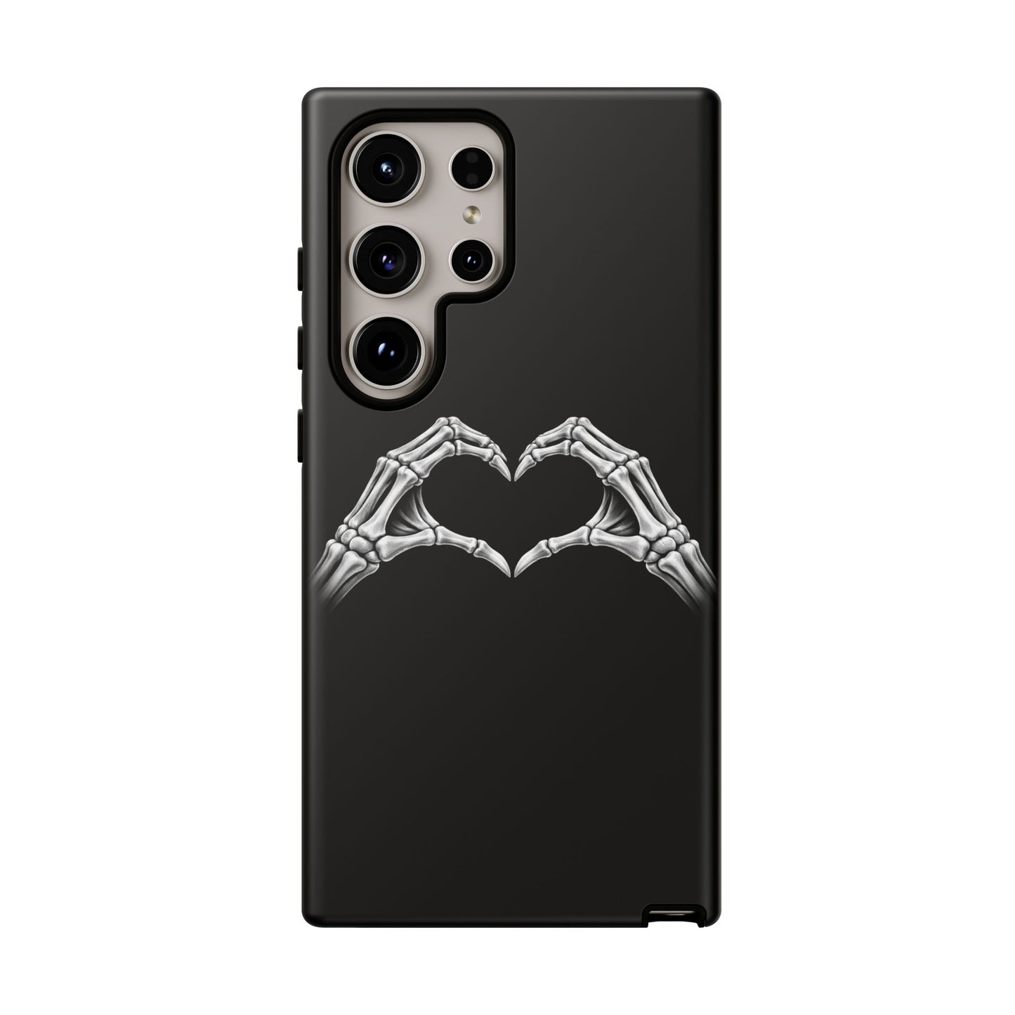 Skeleton Hands Heart Phone Case | Gothic Black Protective Cover
