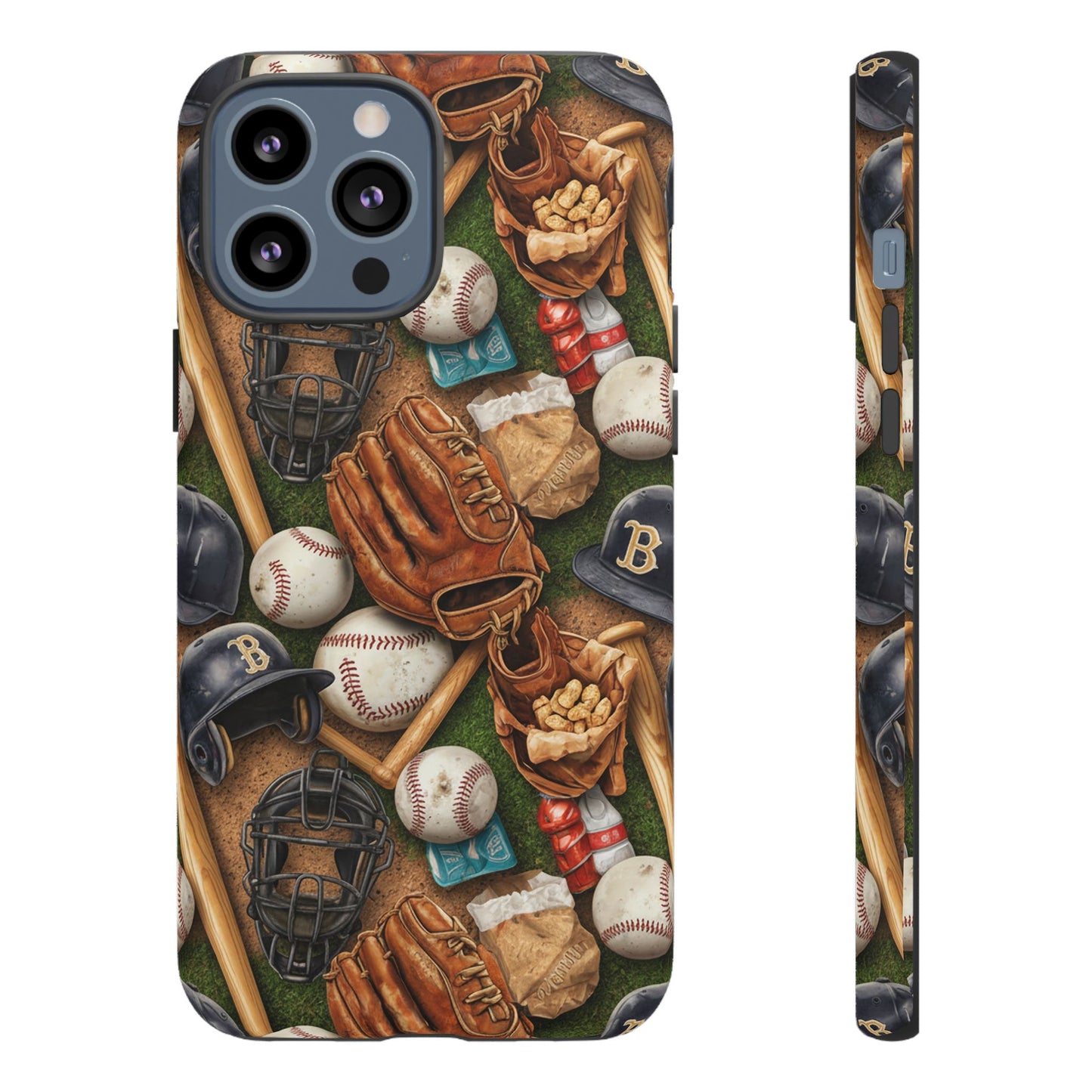Baseball Gear Collage Phone Case – Vintage Baseball Equipment Sports Tough Case