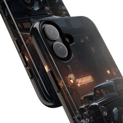 Vintage Classic Car Phone Case | Retro Noir Aesthetic | 1930s Street Scene Tough Case for iPhone & Samsung