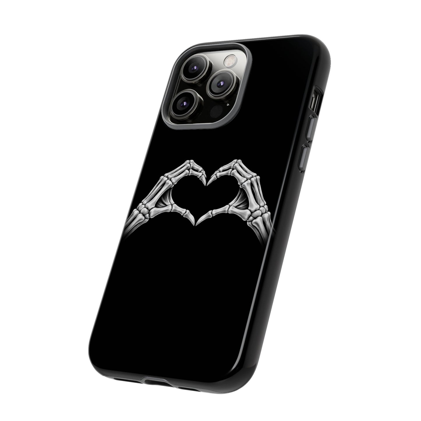 Skeleton Hands Heart Phone Case | Gothic Black Protective Cover