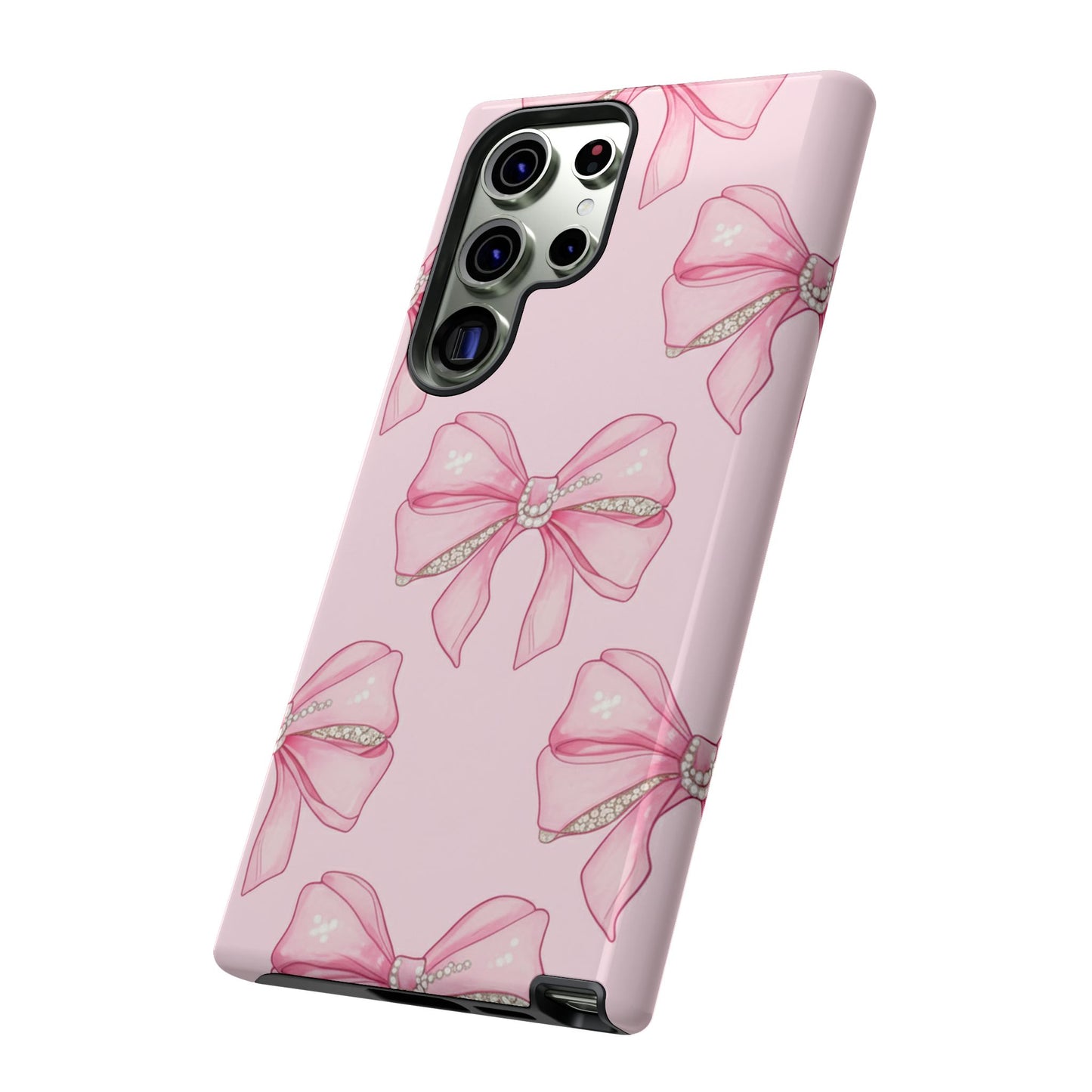 Pink Bow Pattern Phone Case | Coquette Aesthetic Tough Protective Case