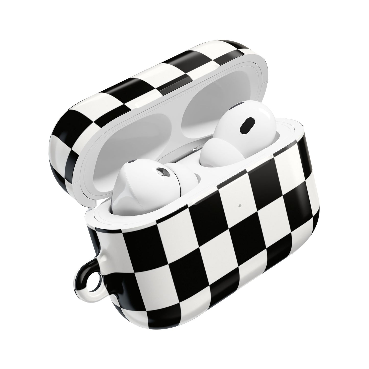 Checkerboard AirPod Case – Black & White Retro Pattern
