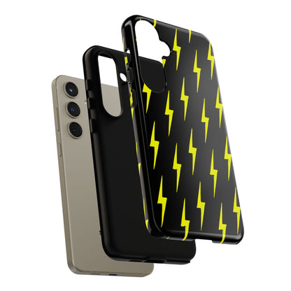 Yellow Lightning Bolt Tough Phone Case | Bold Electric Pattern Case for Iphone, Samsung Galaxy and Pixel